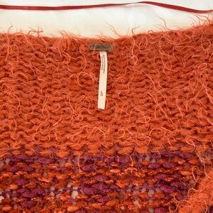 Free People Orange and Purple Textured Sweater Like New - Not worn Oversized